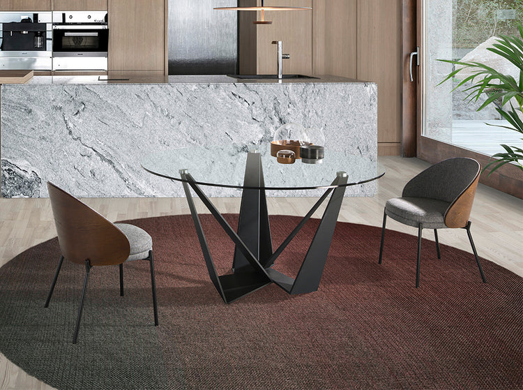 Dining table with tempered glass tabletop - Angel Cerdá, S.L.