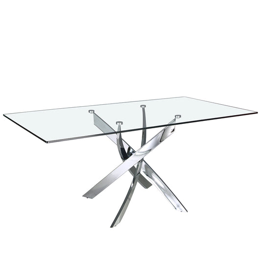 Dining table with stainless steel base - Angel Cerdá, S.L.