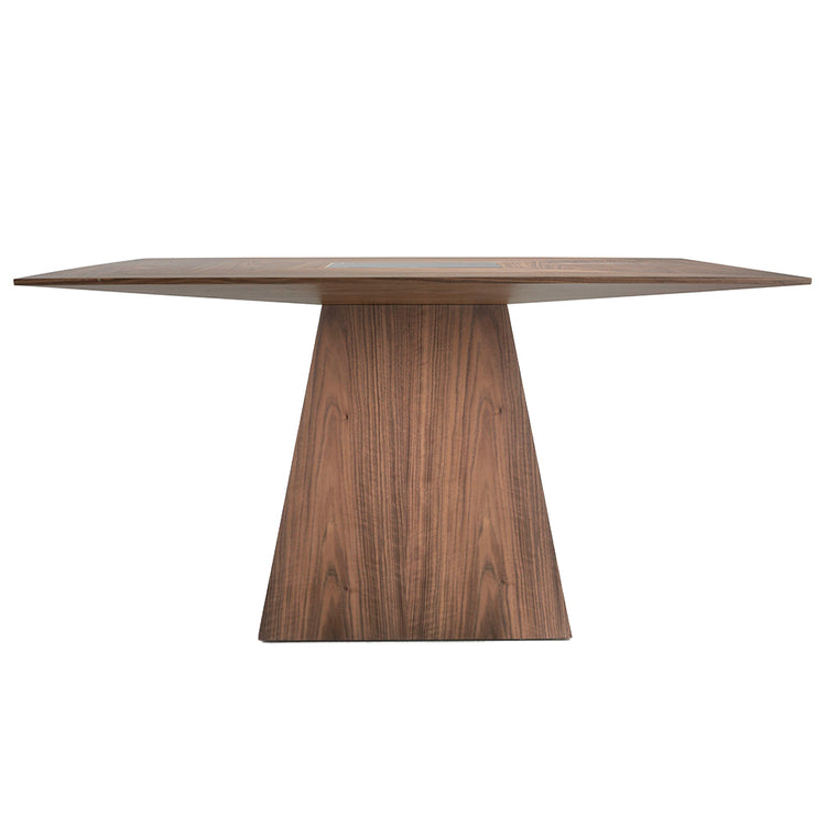 Walnut wood dining table with black tinted glass - Angel Cerdá