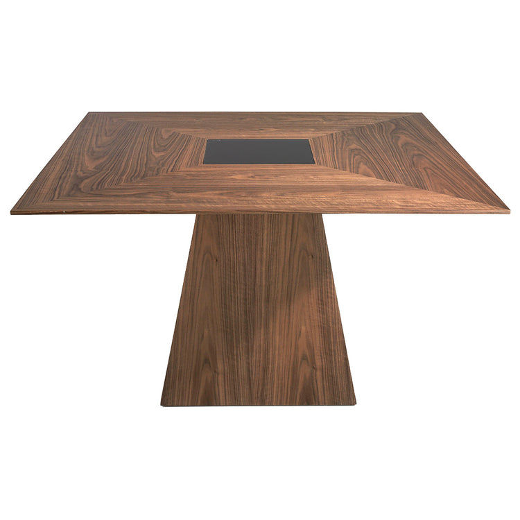 Walnut wood dining table with black tinted glass - Angel Cerdá