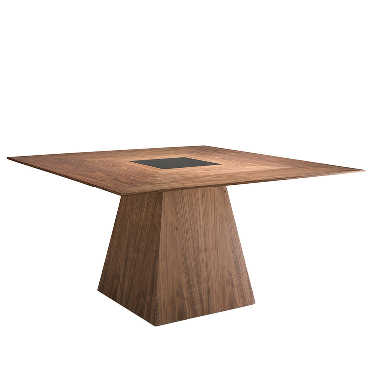 Walnut wood dining table with black tinted glass - Angel Cerdá