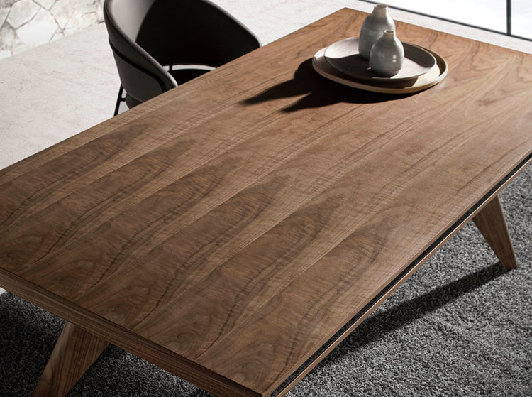 Walnut wood dining table with mirrored glass - Angel Cerdá S.L.