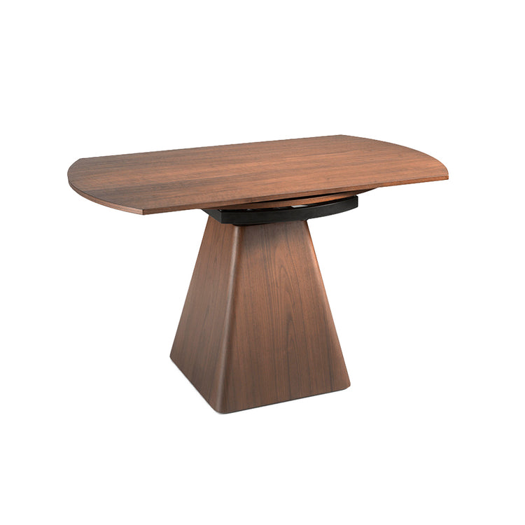 Walnut wood extendable dining table and pyramidal base - Angel Cerdá