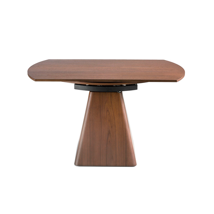 Walnut wood extendable dining table and pyramidal base - Angel Cerdá