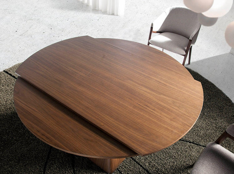 Round extendable walnut dining table model 1081 Angel Cerdá S.L.