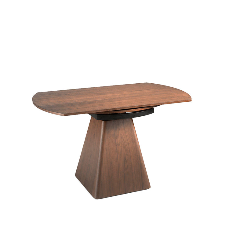 Walnut wood extendable dining table and pyramidal base - Angel Cerdá