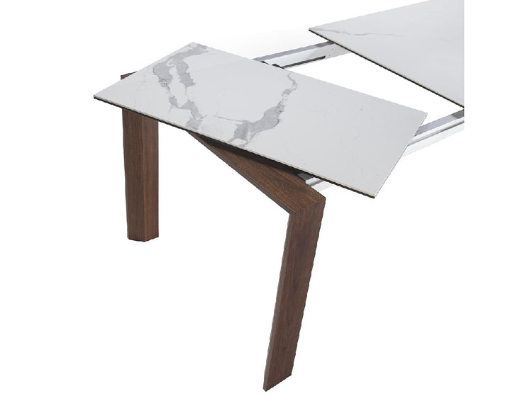 Porcelain and walnut wood dining table