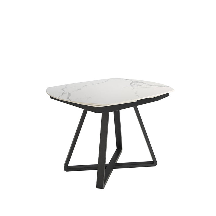 Porcelain and black steel dining table