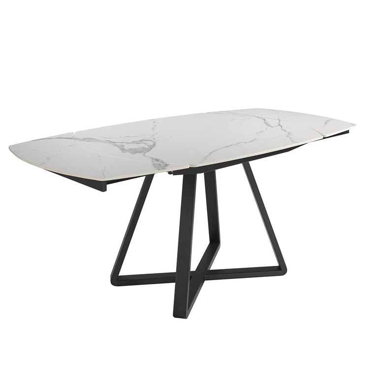 Porcelain and black steel dining table