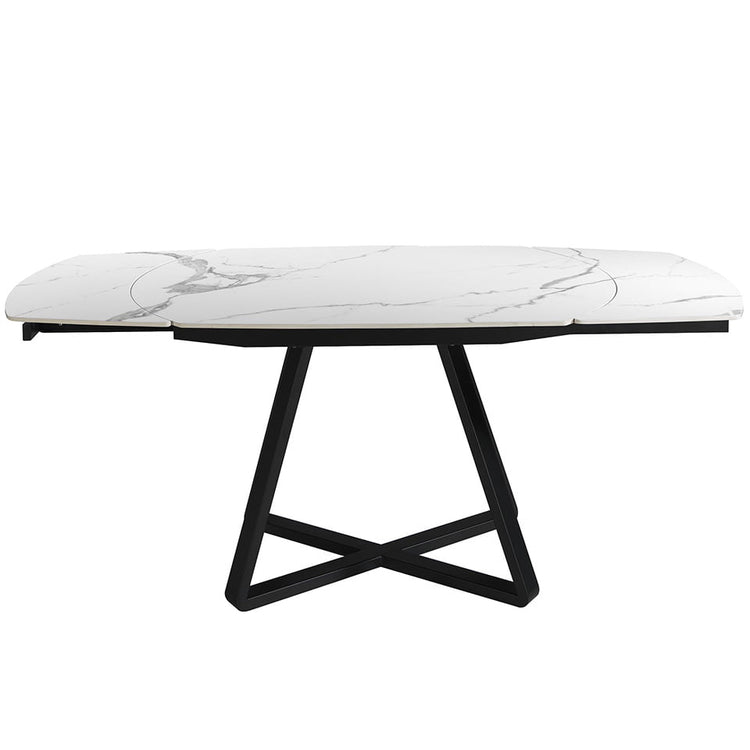 PORCELAIN AND BLACK STEEL DINING TABLE