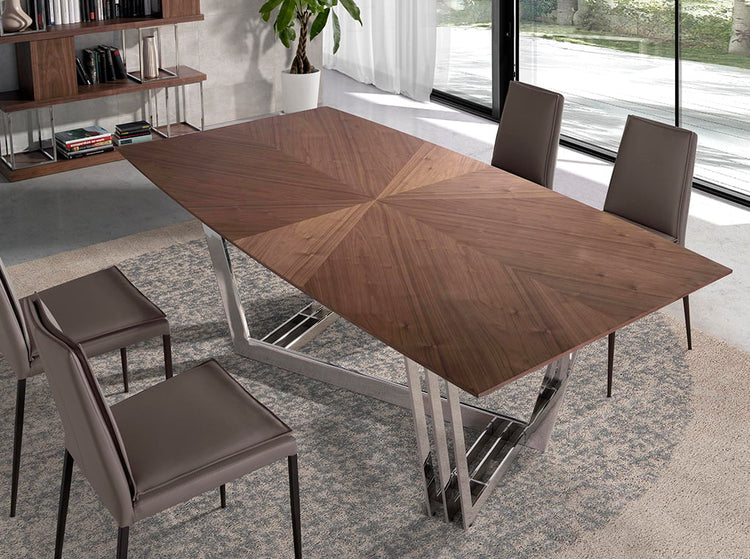 Walnut oval barrel dining table - Angel Cerda S.L