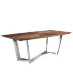 Walnut oval barrel dining table - Angel Cerda S.L