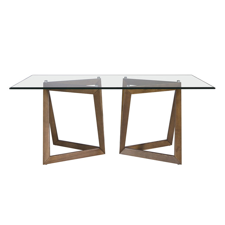 Dining table tempered glass and walnut wood-Angel Cerdá