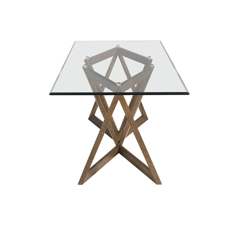 Dining table tempered glass and walnut wood-Angel Cerdá