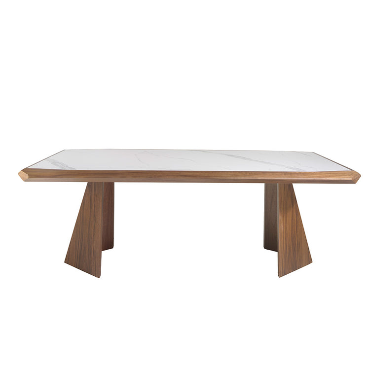 Porcelain and walnut wood dining table-Angel Cerdá