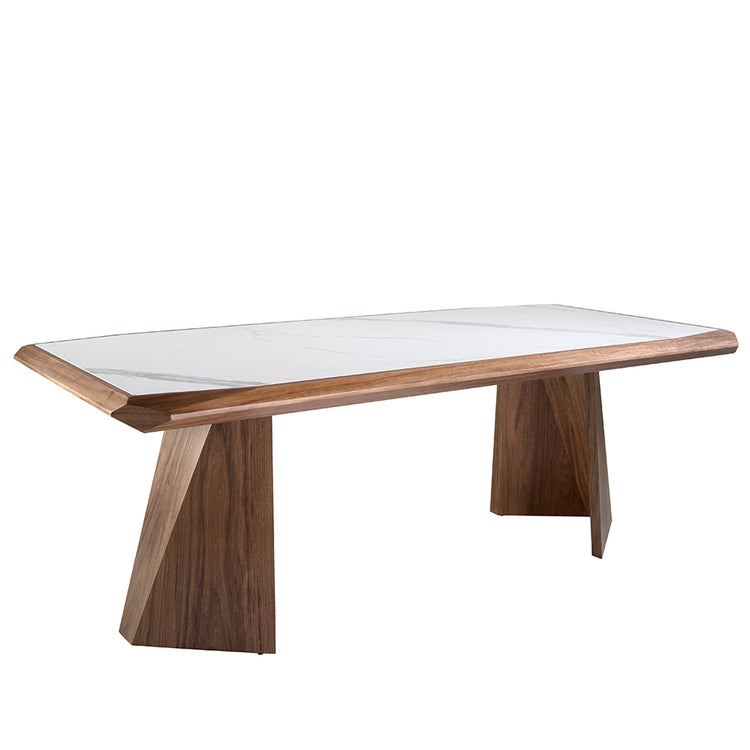 Porcelain and walnut wood dining table-Angel Cerdá