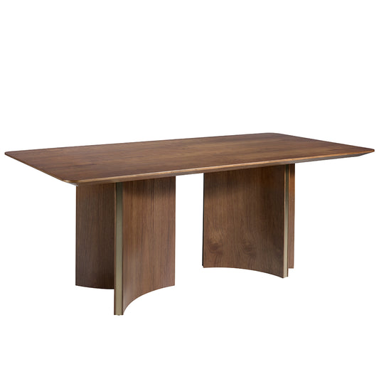 Dining table walnut and golden steel-Angel Cerdá