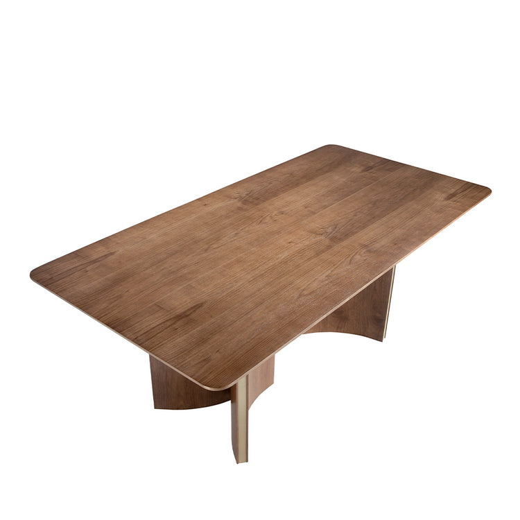 Dining table walnut and golden steel-Angel Cerdá