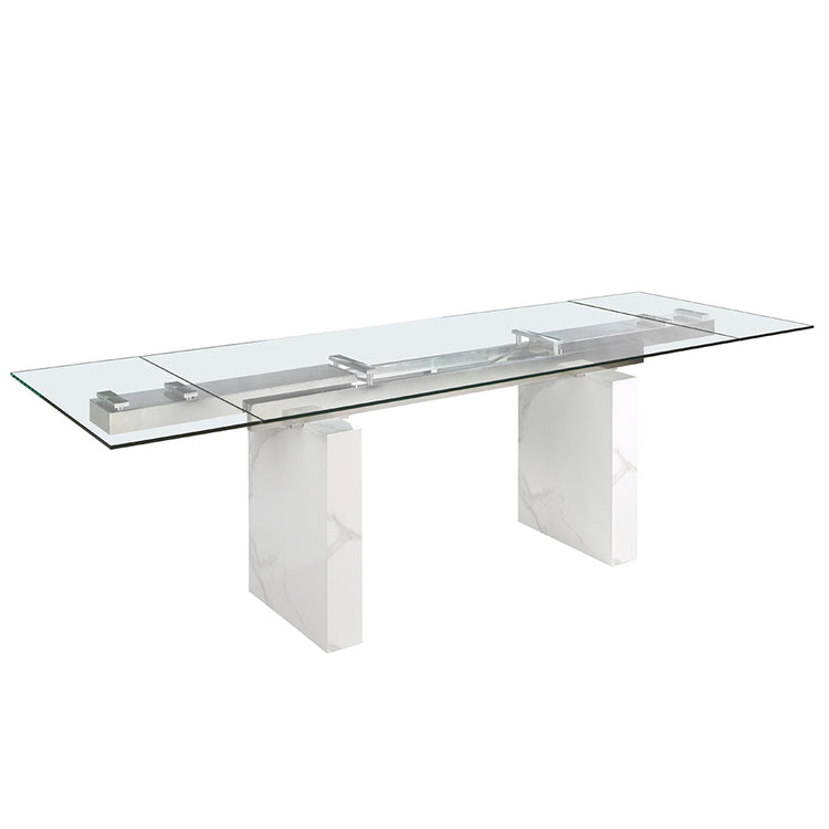 Rectangular tempered glass extending dining table - Angel Cerdá