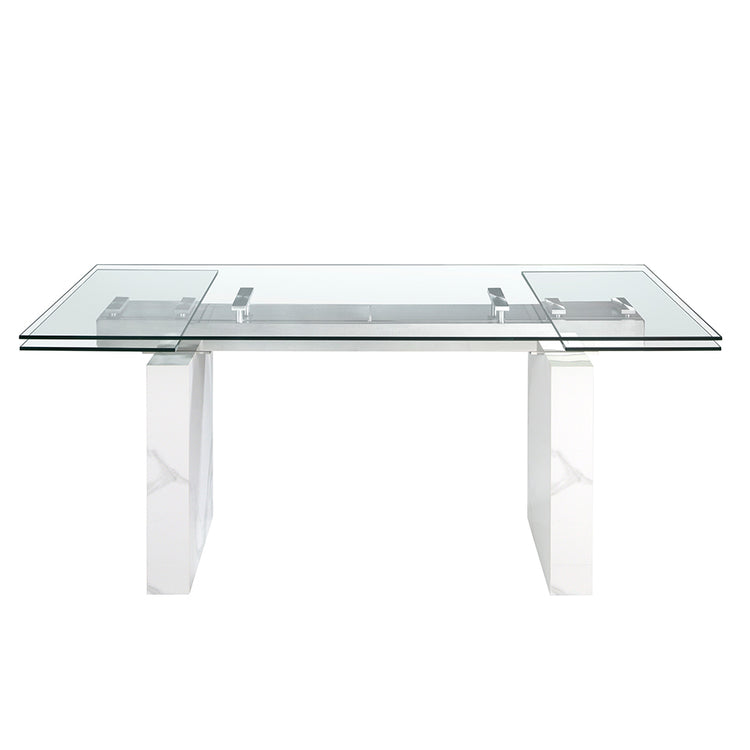 Rectangular tempered glass extending dining table - Angel Cerdá