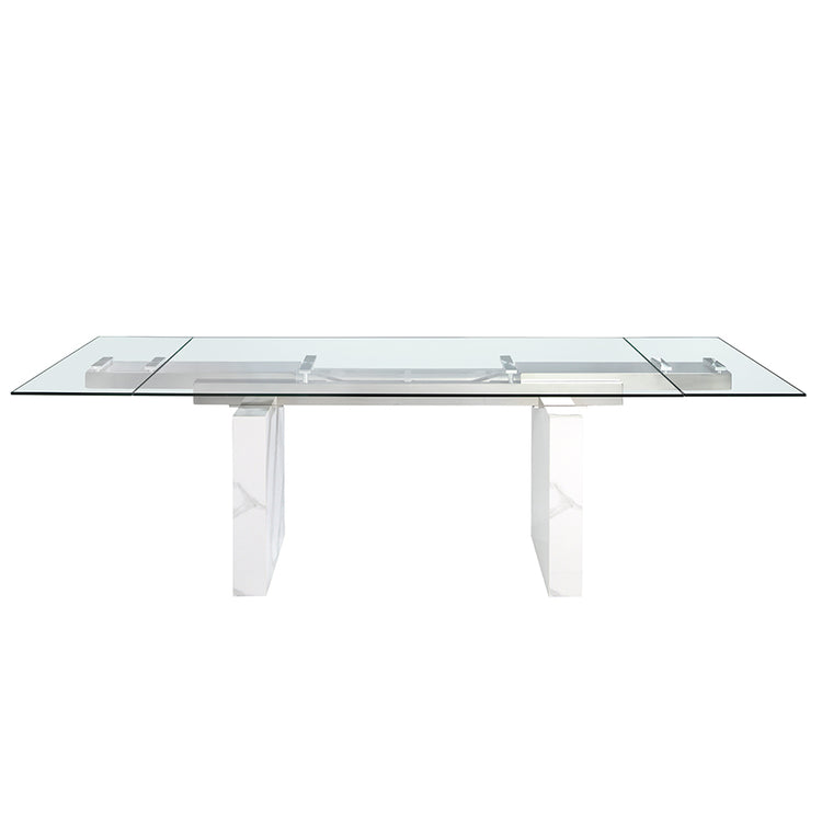 Rectangular tempered glass extending dining table - Angel Cerdá