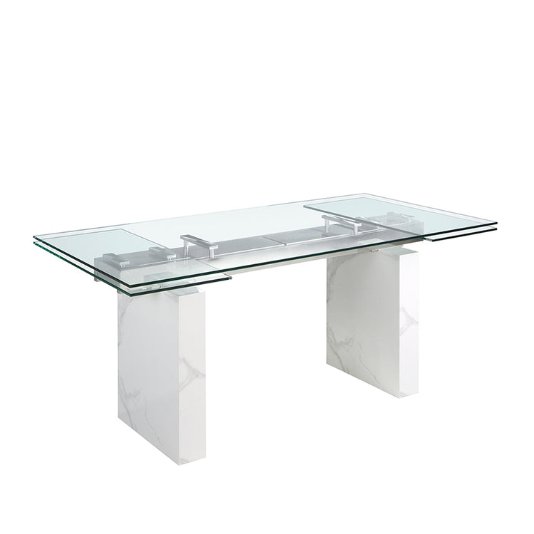 Rectangular tempered glass extending dining table - Angel Cerdá