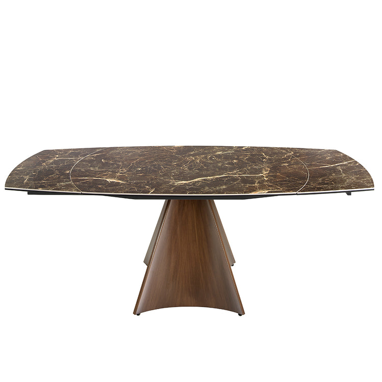 Oval Barrel porcelain marble extending dining table - Angel Cerdá