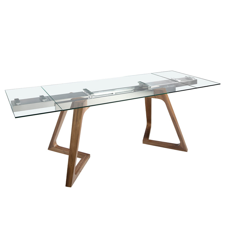 Rectangular tempered glass extending dining table - Angel Cerdá