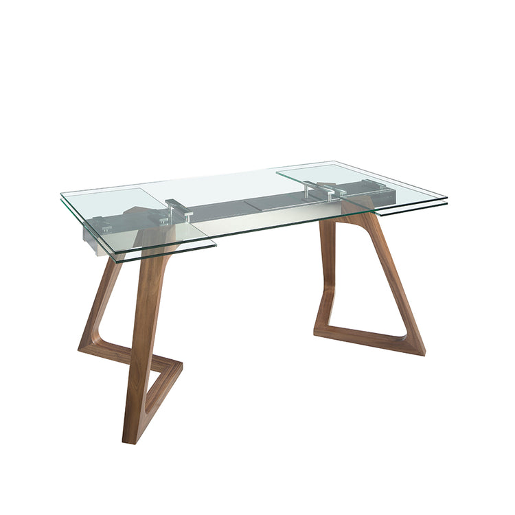 Rectangular tempered glass extending dining table - Angel Cerdá