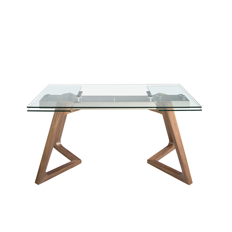 Rectangular tempered glass extending dining table - Angel Cerdá