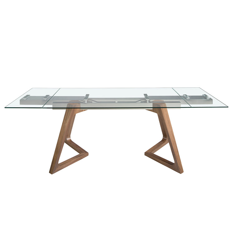 Rectangular tempered glass extending dining table - Angel Cerdá