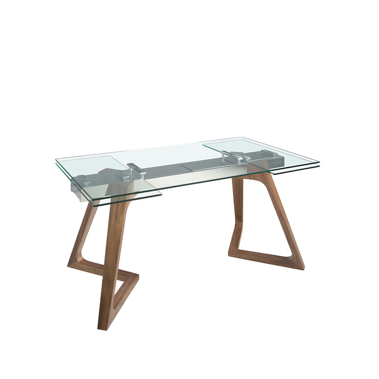 Rectangular tempered glass extending dining table - Angel Cerdá