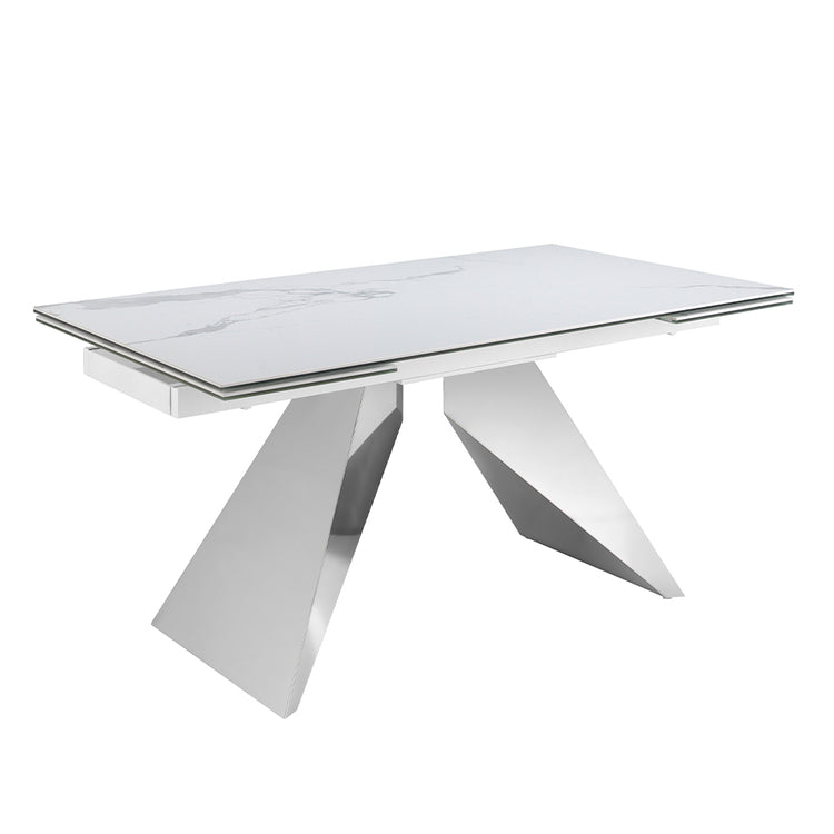 Rectangular porcelain marble extending dining table - Angel Cerdá