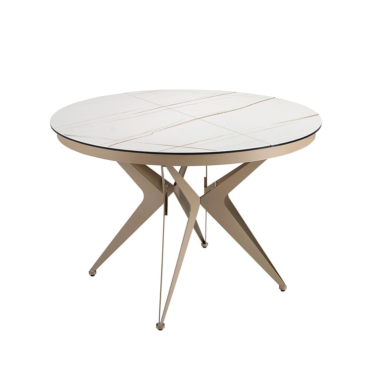 Extending oval dining table, half round - Angel Cerdá