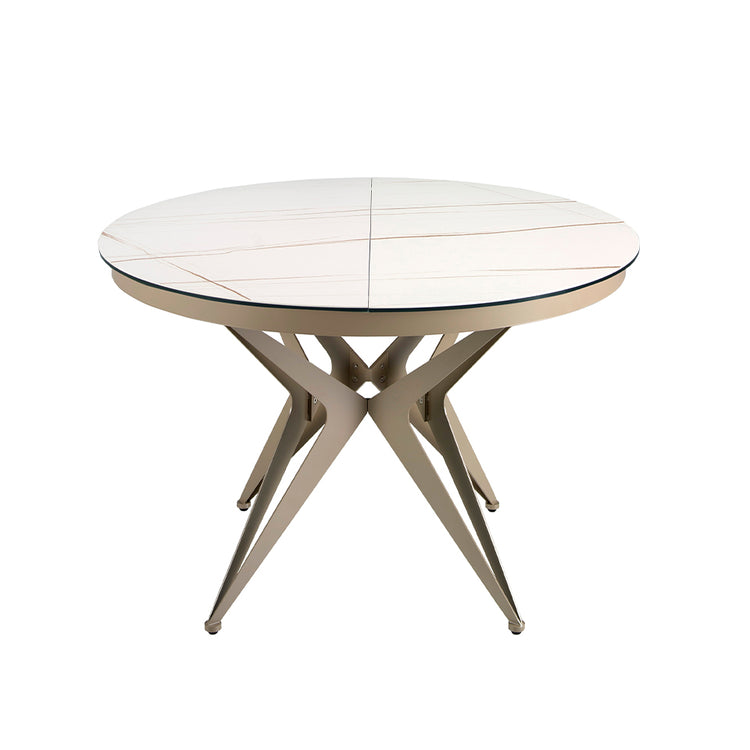 Extending oval dining table, half round - Angel Cerdá