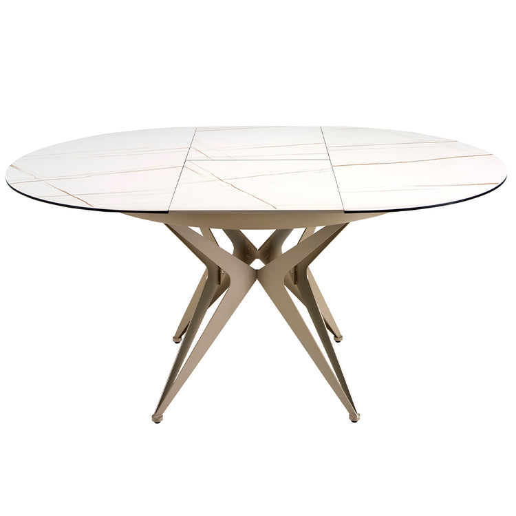 Extending oval dining table, half round - Angel Cerdá