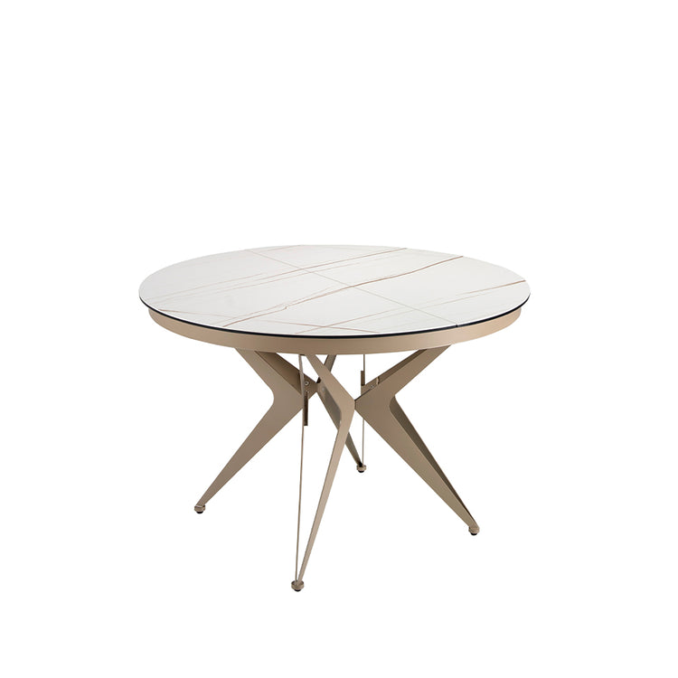 Extending oval dining table, half round - Angel Cerdá