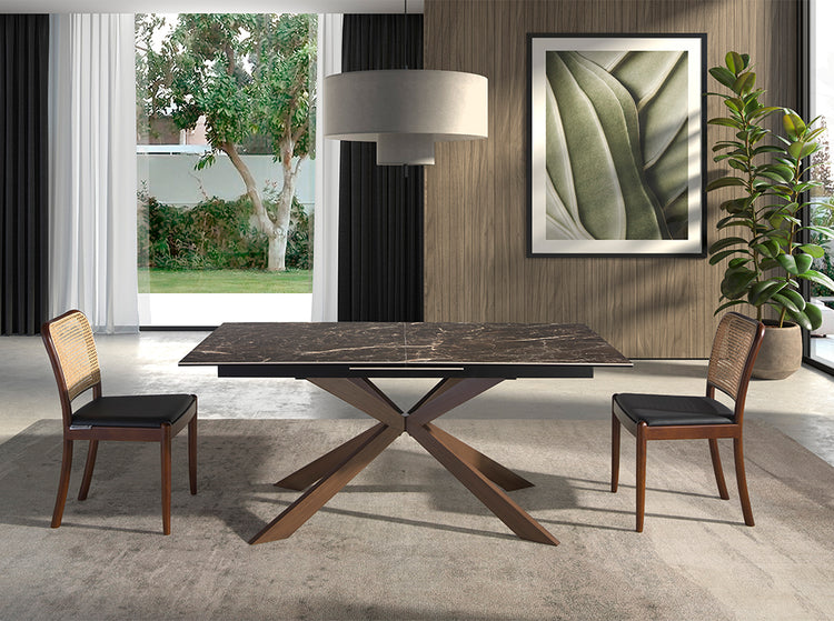 Rectangular porcelain marble extending dining table - Angel Cerdá