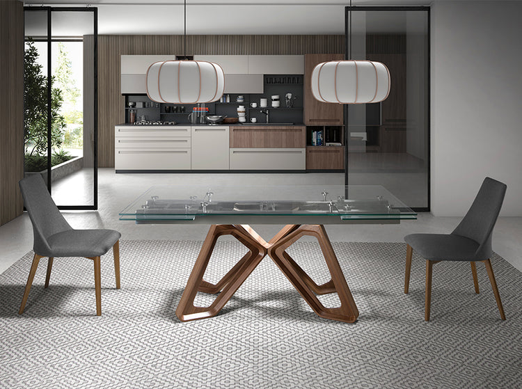 Extendable glass dining table - Angel Cerdá