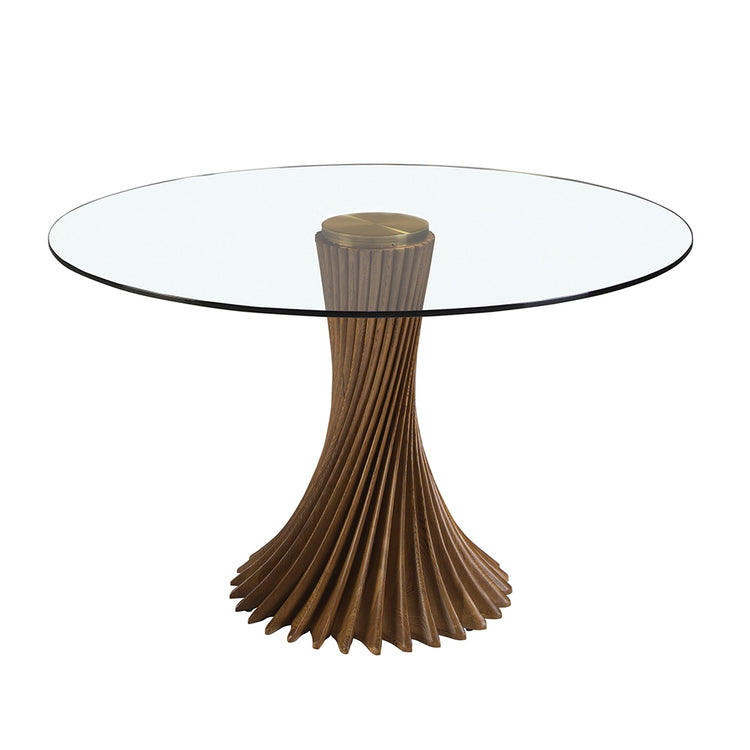 Round tempered glass dining table - Angel Cerdá