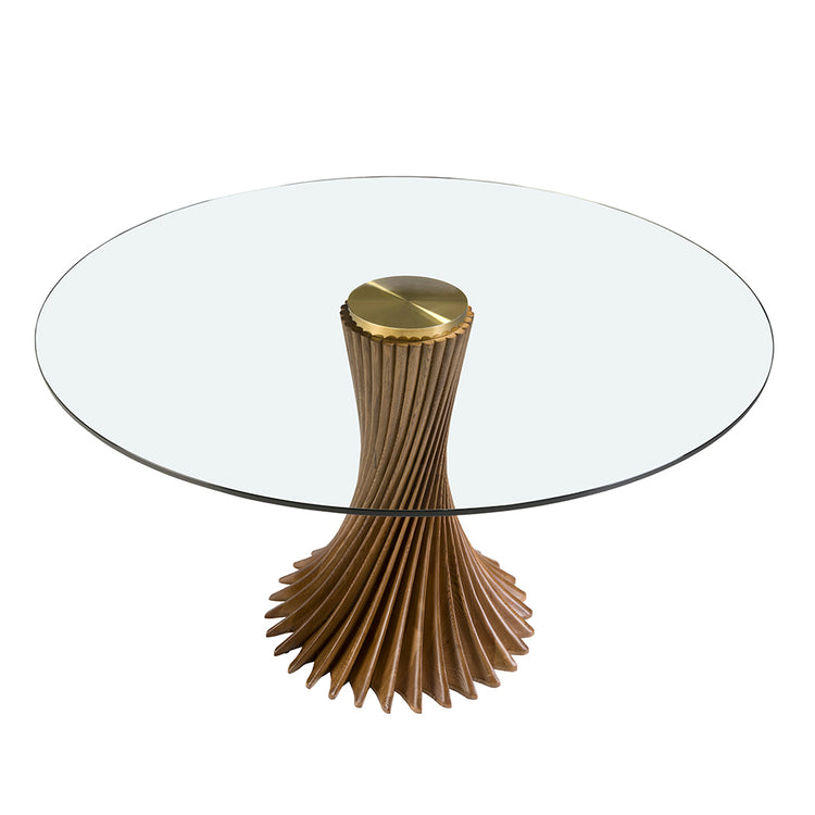 Round tempered glass dining table - Angel Cerdá