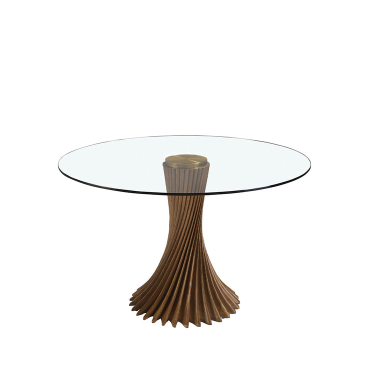 Round tempered glass dining table - Angel Cerdá