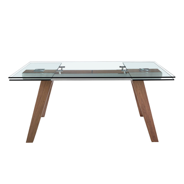 Rectangular tempered glass extending dining table - Angel Cerdá