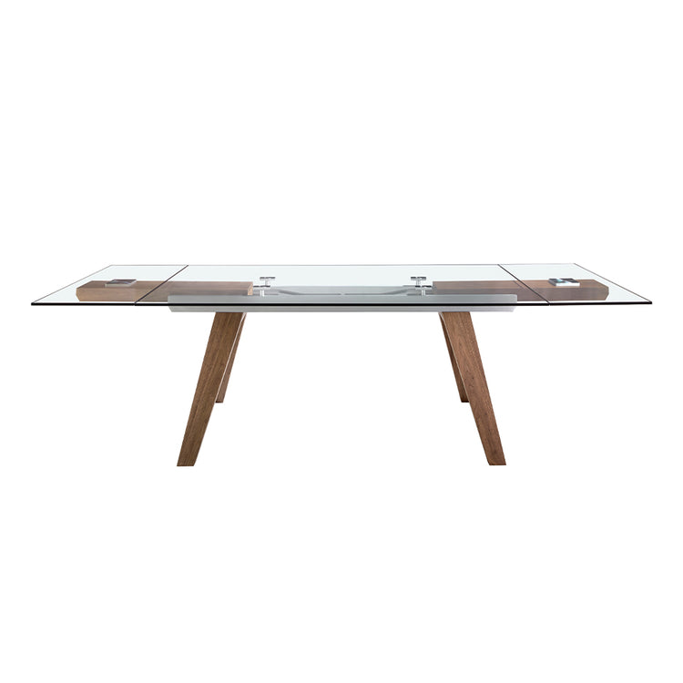 Rectangular tempered glass extending dining table - Angel Cerdá