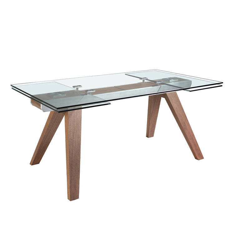 Rectangular tempered glass extending dining table - Angel Cerdá