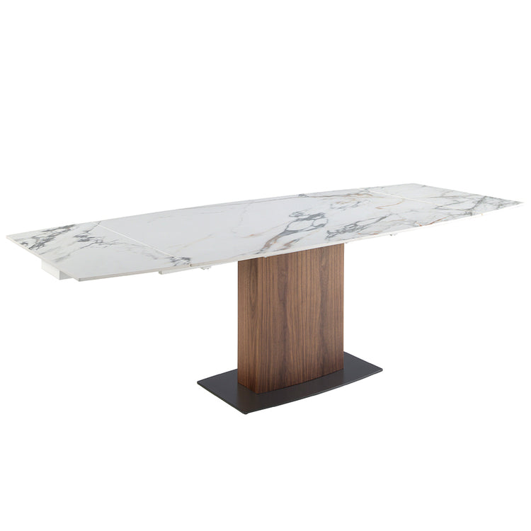 Oval Barrel porcelain marble extending dining table - Angel Cerdá