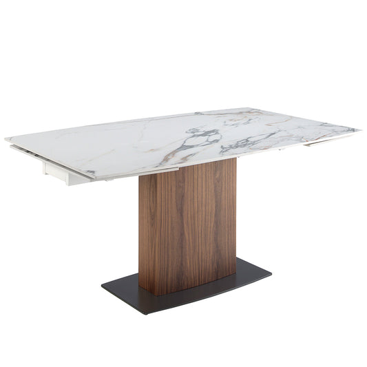 Oval Barrel porcelain marble extending dining table - Angel Cerdá