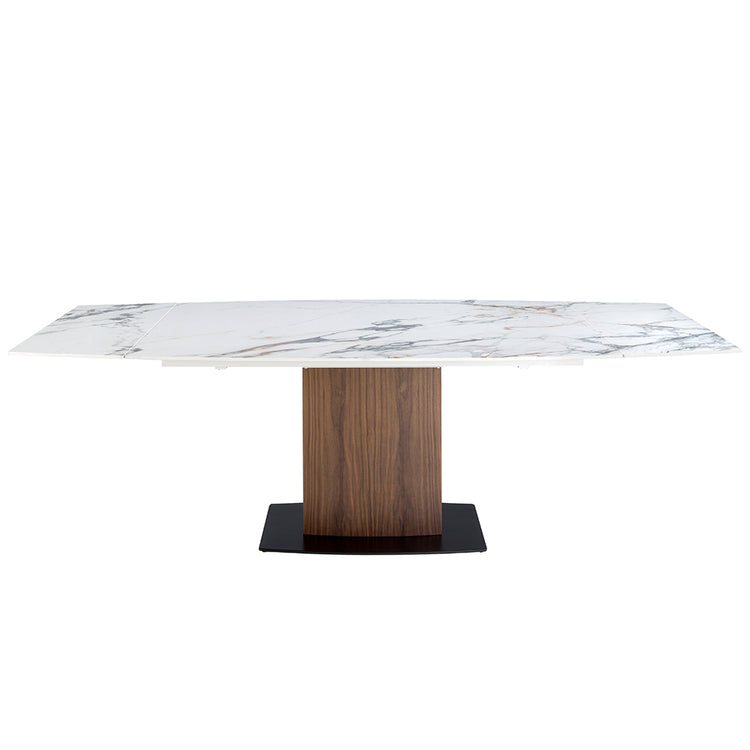 Oval Barrel porcelain marble extending dining table - Angel Cerdá