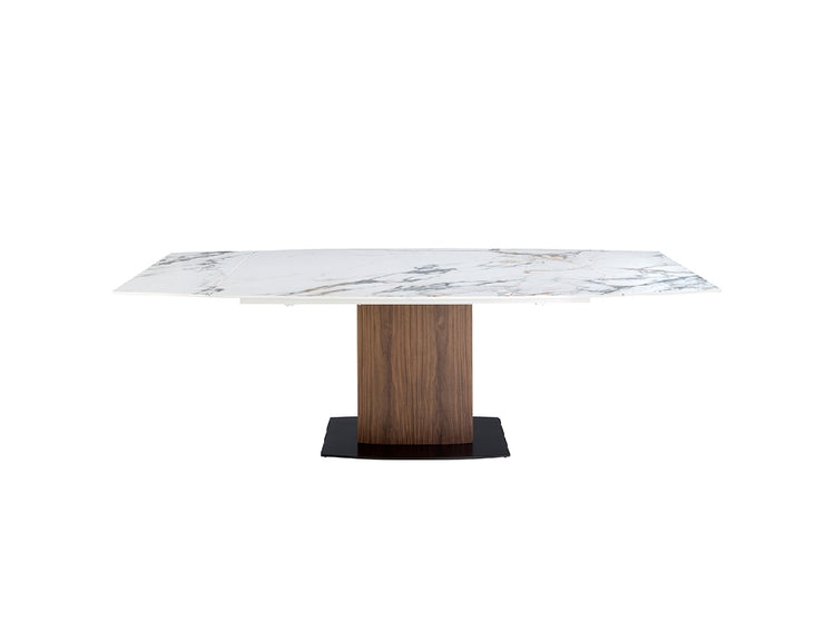 Oval Barrel porcelain marble extending dining table - Angel Cerdá