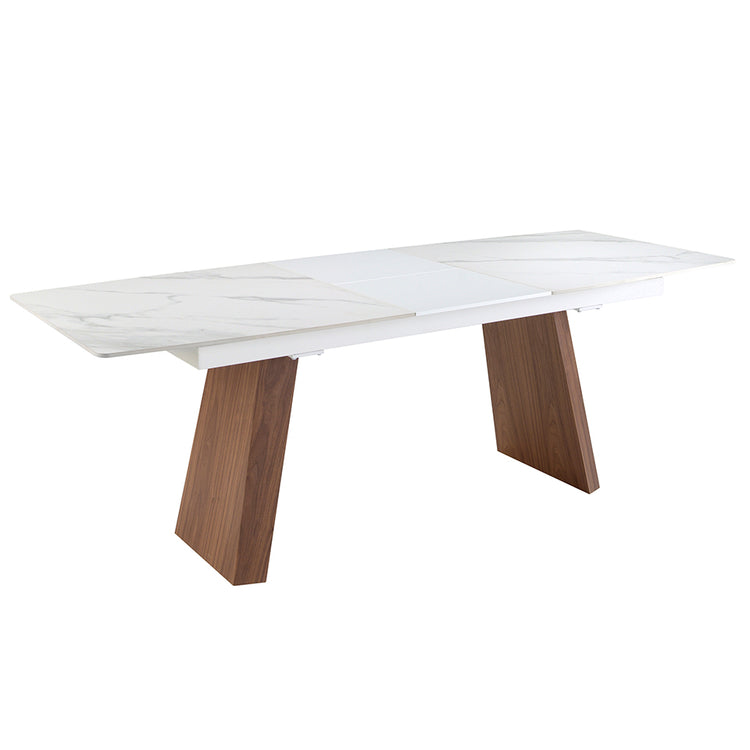 Oval Barrel porcelain marble extending dining table - Angel Cerdá